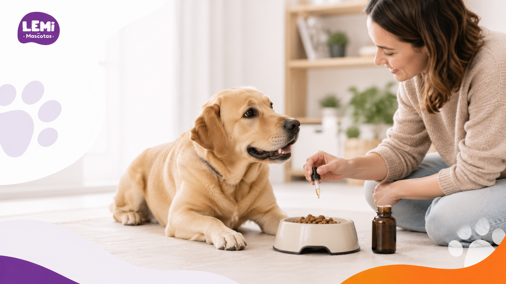 Perro tomando un condroprotector para apoyar sus articulaciones